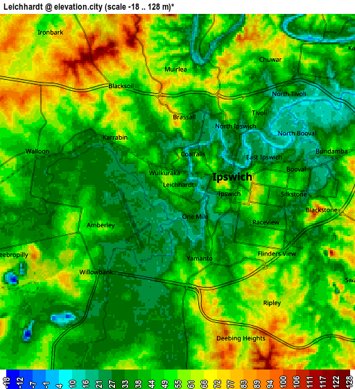 Zoom OUT 2x Leichhardt, Australia elevation map