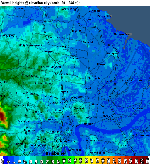 Zoom OUT 2x Wavell Heights, Australia elevation map