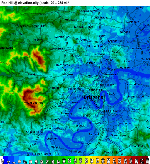 Zoom OUT 2x Red Hill, Australia elevation map