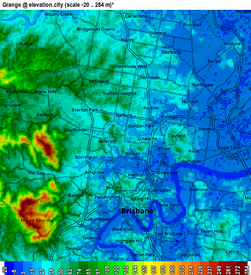 Zoom OUT 2x Grange, Australia elevation map