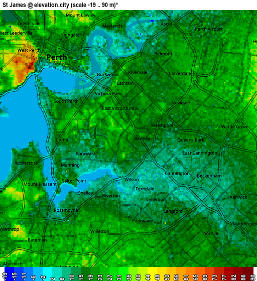 Zoom OUT 2x St James, Australia elevation map