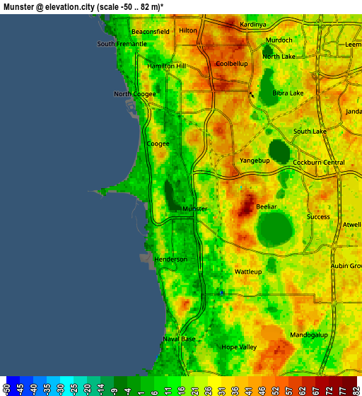 Zoom OUT 2x Munster, Australia elevation map