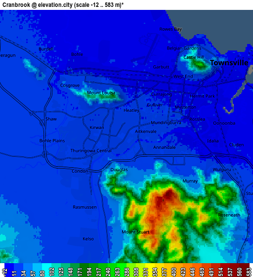 Zoom OUT 2x Cranbrook, Australia elevation map