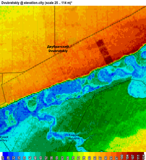 Zoom OUT 2x Dvubratskiy, Russia elevation map