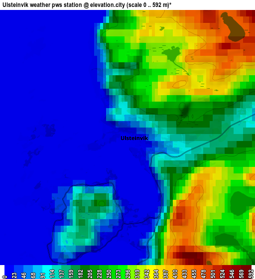 Zoom OUT 2x Ulsteinvik weather pws station, Norway elevation map