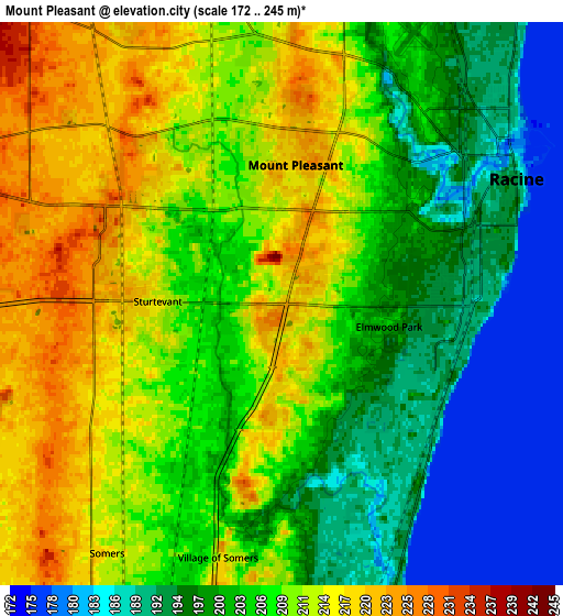 Zoom OUT 2x Mount Pleasant, United States elevation map