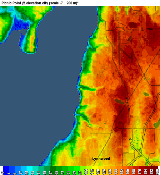 Zoom OUT 2x Picnic Point, United States elevation map