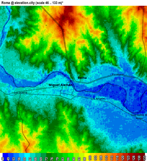 Zoom OUT 2x Roma, United States elevation map