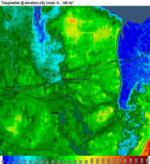 Zoom OUT 2x Tanglewilde, United States elevation map