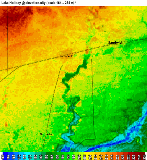 Zoom OUT 2x Lake Holiday, United States elevation map