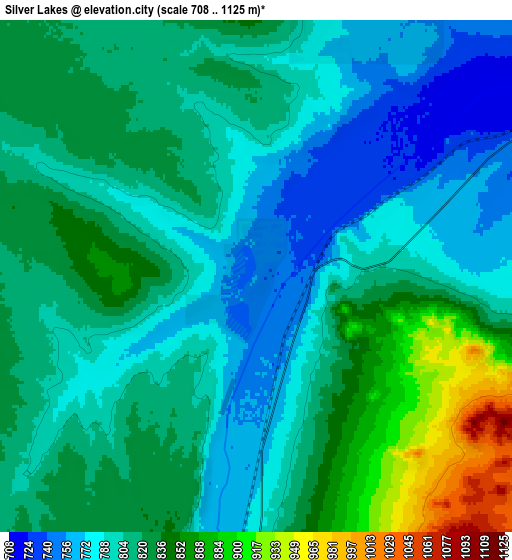 Zoom OUT 2x Silver Lakes, United States elevation map