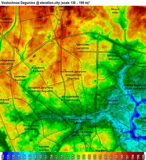 Zoom OUT 2x Vostochnoe Degunino, Russia elevation map