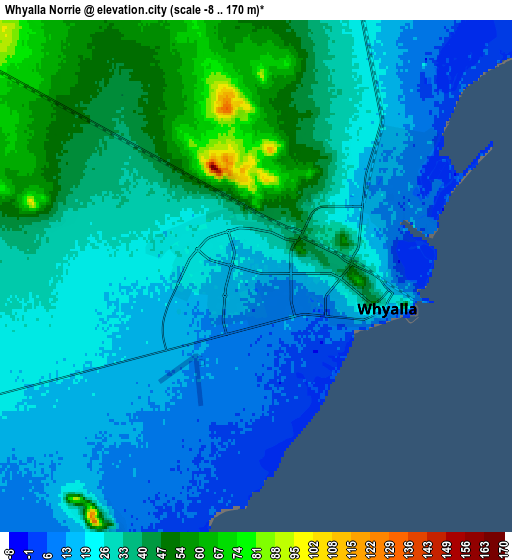 Zoom OUT 2x Whyalla Norrie, Australia elevation map