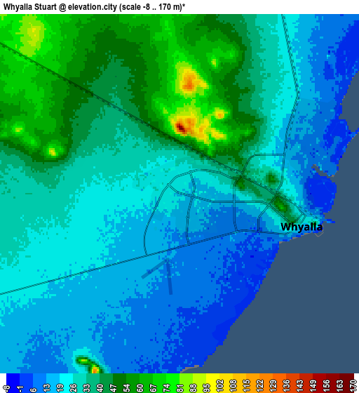 Zoom OUT 2x Whyalla Stuart, Australia elevation map