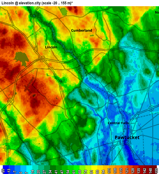 Zoom OUT 2x Lincoln, United States elevation map