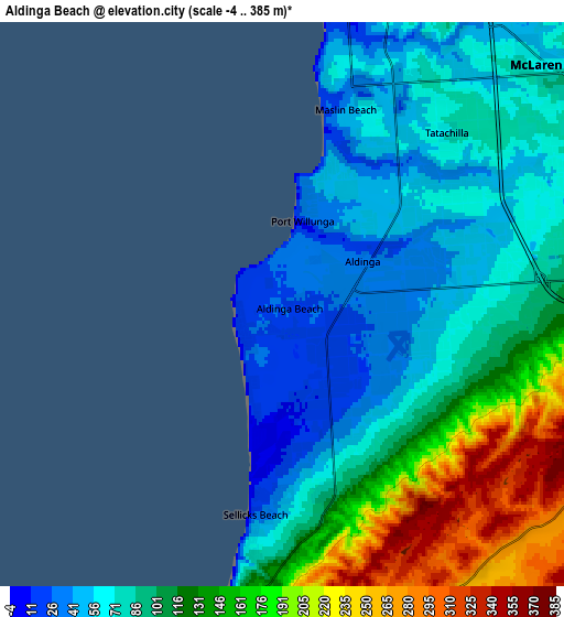 Zoom OUT 2x Aldinga Beach, Australia elevation map