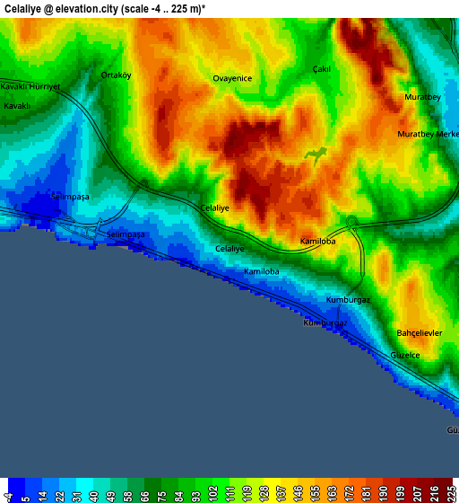 Zoom OUT 2x Celâliye, Turkey elevation map