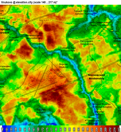 Zoom OUT 2x Vnukovo, Russia elevation map