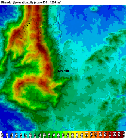 Zoom OUT 2x Kirandul, India elevation map