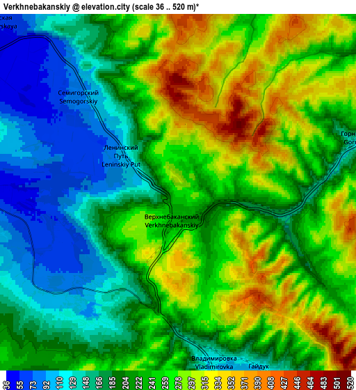 Zoom OUT 2x Verkhnebakanskiy, Russia elevation map