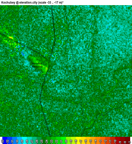 Zoom OUT 2x Kochubey, Russia elevation map