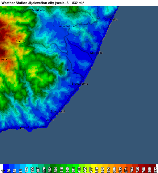 Zoom OUT 2x Weather Station, Italy elevation map