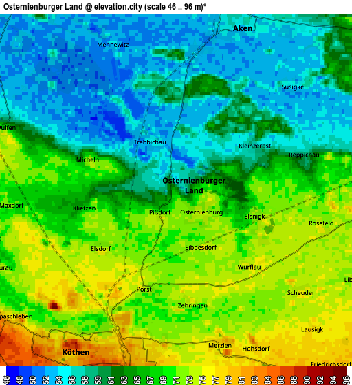 Zoom OUT 2x Osternienburger Land, Germany elevation map