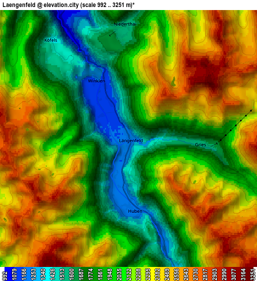 Zoom OUT 2x Längenfeld, Austria elevation map