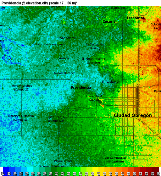 Zoom OUT 2x Providencia, Mexico elevation map