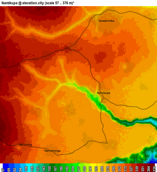 Zoom OUT 2x Namikupa, Tanzania elevation map