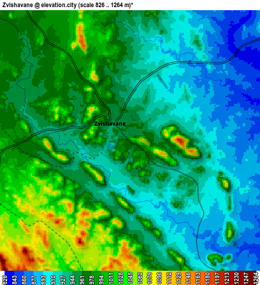 Zoom OUT 2x Zvishavane, Zimbabwe elevation map