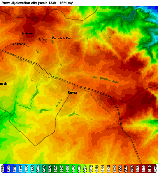 Zoom OUT 2x Ruwa, Zimbabwe elevation map