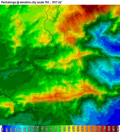 Zoom OUT 2x Penhalonga, Zimbabwe elevation map