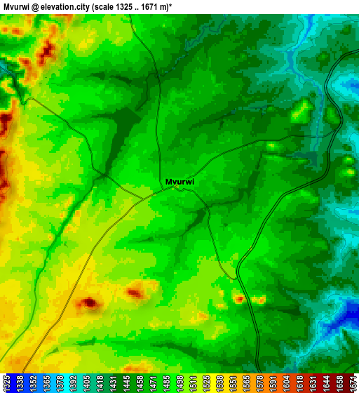 Zoom OUT 2x Mvurwi, Zimbabwe elevation map