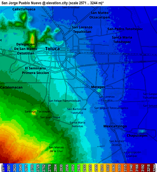 Zoom OUT 2x San Jorge Pueblo Nuevo, Mexico elevation map