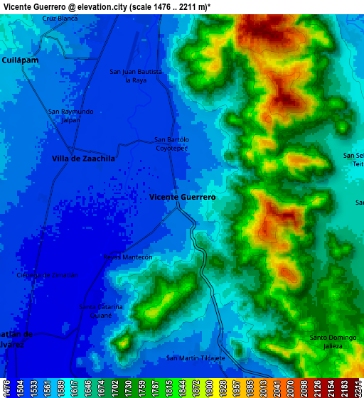 Zoom OUT 2x Vicente Guerrero, Mexico elevation map
