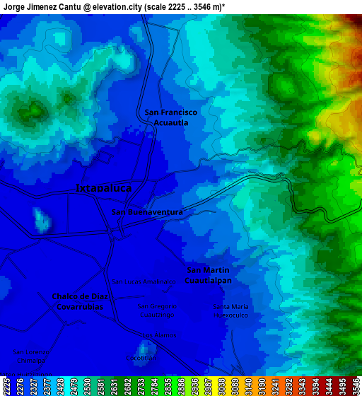 Zoom OUT 2x Jorge Jiménez Cantú, Mexico elevation map