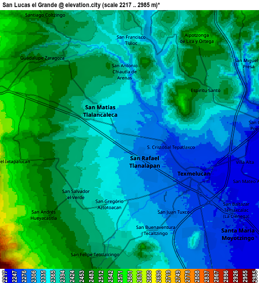 Zoom OUT 2x San Lucas el Grande, Mexico elevation map