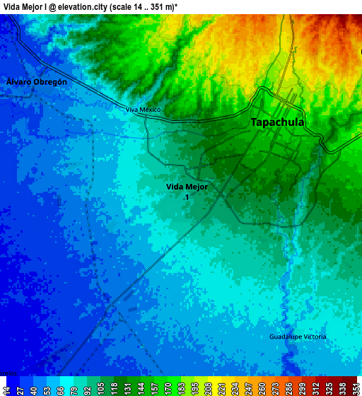 Zoom OUT 2x Vida Mejor I, Mexico elevation map