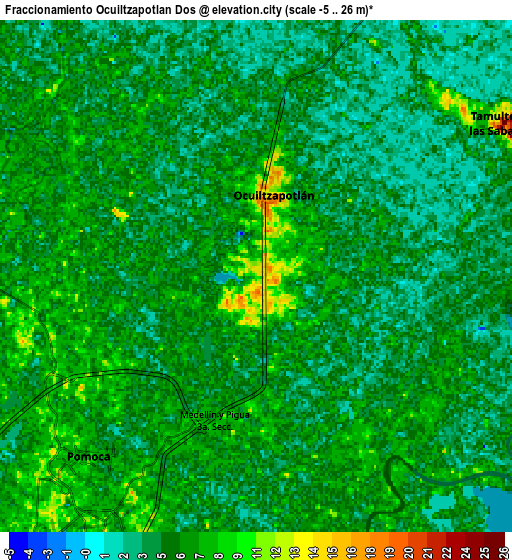 Zoom OUT 2x Fraccionamiento Ocuiltzapotlán Dos, Mexico elevation map