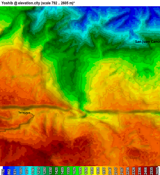 Zoom OUT 2x Yoshib, Mexico elevation map