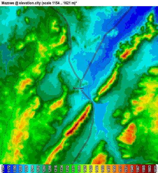 Zoom OUT 2x Mazowe, Zimbabwe elevation map