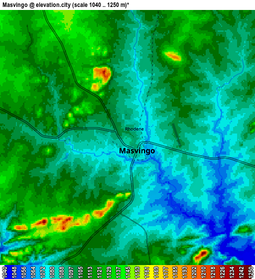 Zoom OUT 2x Masvingo, Zimbabwe elevation map