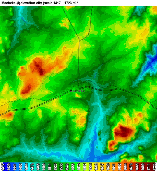 Zoom OUT 2x Macheke, Zimbabwe elevation map