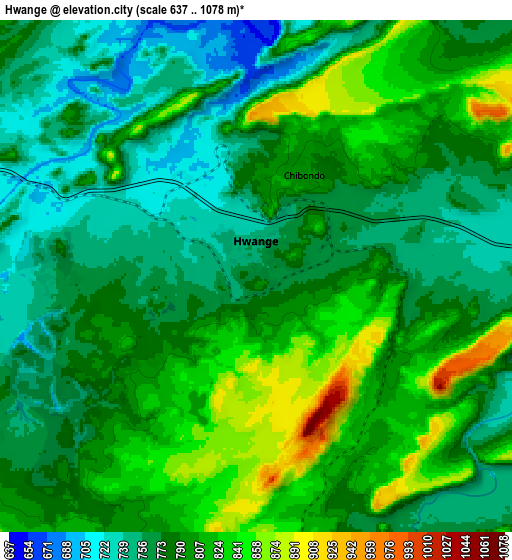 Zoom OUT 2x Hwange, Zimbabwe elevation map