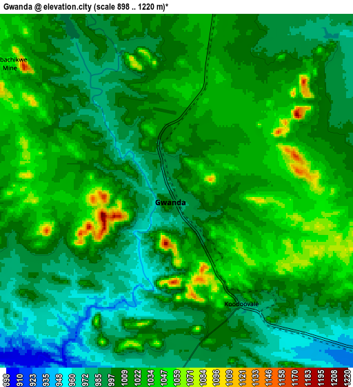 Zoom OUT 2x Gwanda, Zimbabwe elevation map