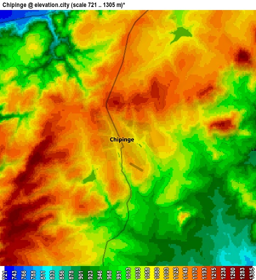 Zoom OUT 2x Chipinge, Zimbabwe elevation map