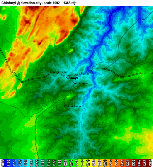 Zoom OUT 2x Chinhoyi, Zimbabwe elevation map