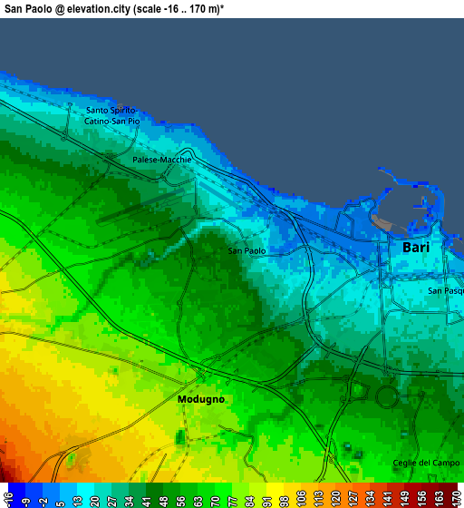 Zoom OUT 2x San Paolo, Italy elevation map