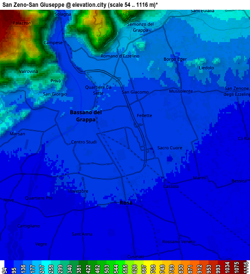 Zoom OUT 2x San Zeno-San Giuseppe, Italy elevation map
